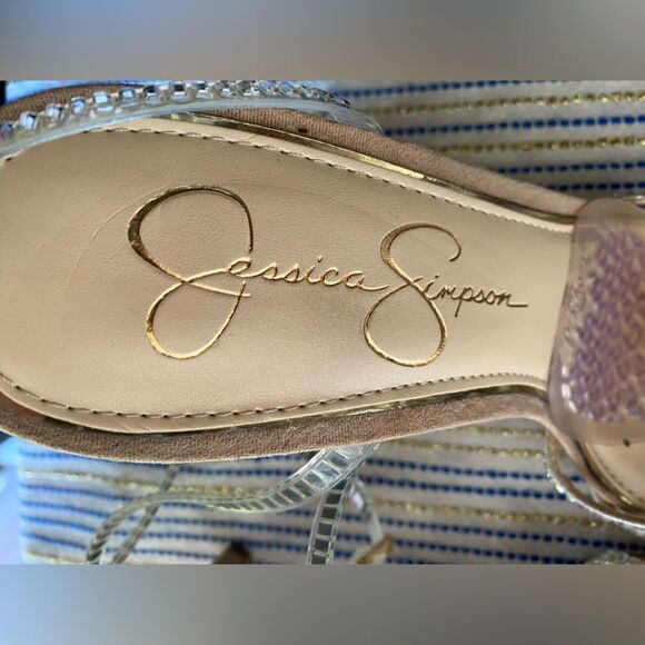 Jessica Simpson Jileta High Heel Sandals Womens Nude Buckle Sz 8.5 - Picture 8 of 15